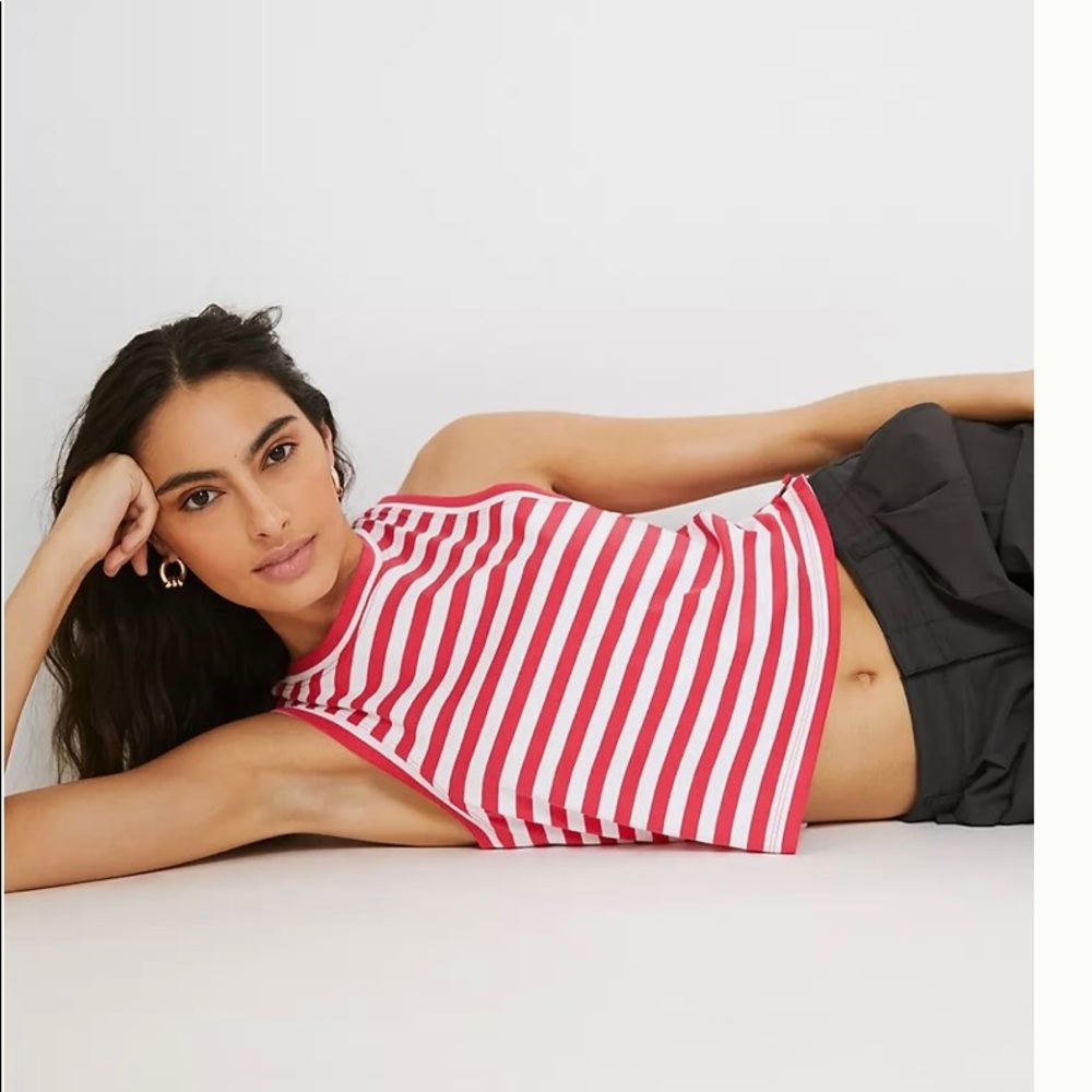 Maeve Cropped Striped Tank